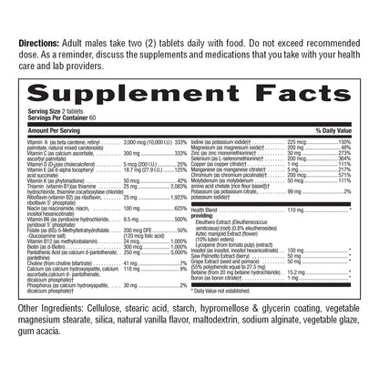 Country Life Max for Men Multivitamin – Iron-Free, Gluten-Free, Saw Palmetto & Lycopene | 120 Vegetarian Tablets