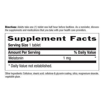 Country Life Melatonin Sleep Aid 1mg - Non-GMO, Gluten-Free, Vegan | Rapid-Release