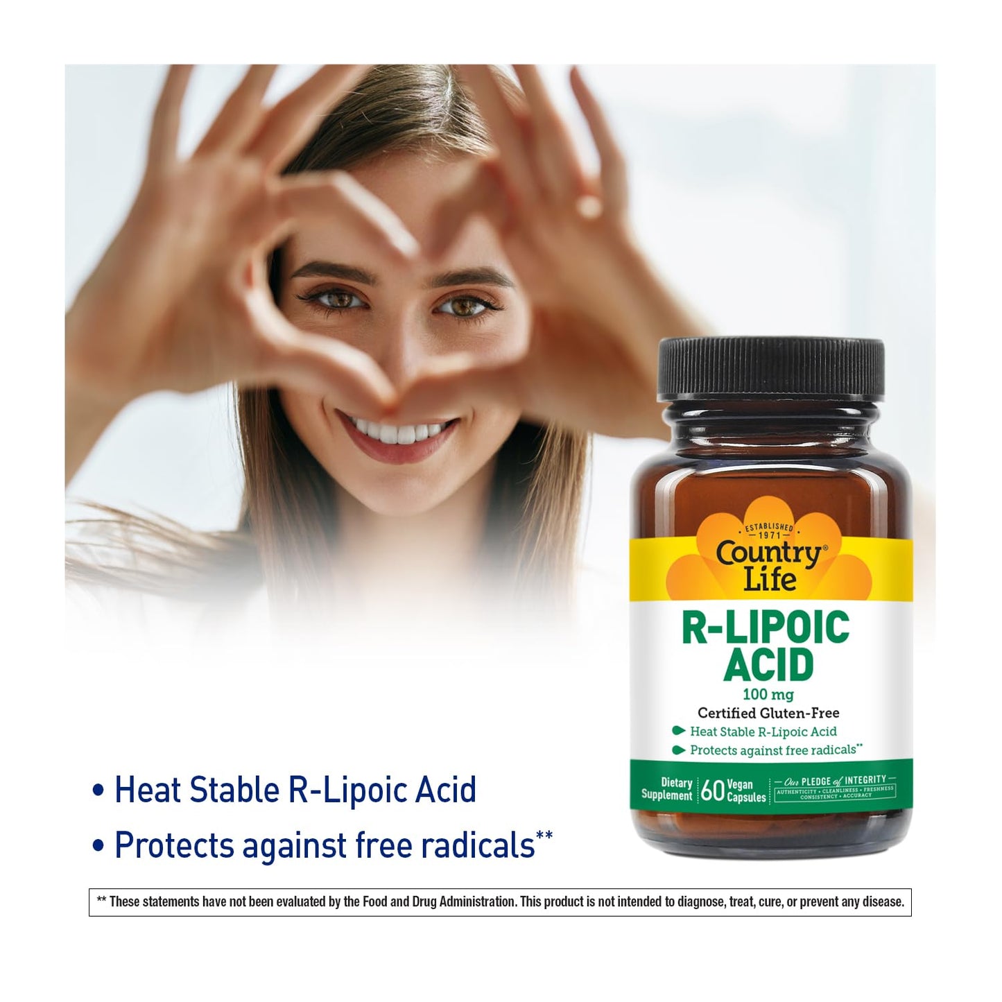 Country Life R-Alpha Lipoic Acid Complex 300mg – Alpha-Lipoic Acid 270mg & R-Lipoic Acid 30mg – Antioxidant Support