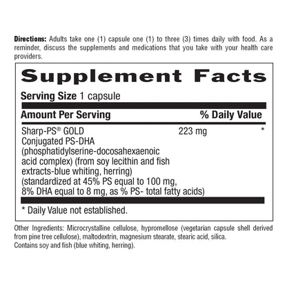 Country Life Sharp Thought – Memory & Cognitive Support with Sharp-PS Gold + DHA (Gluten-Free)