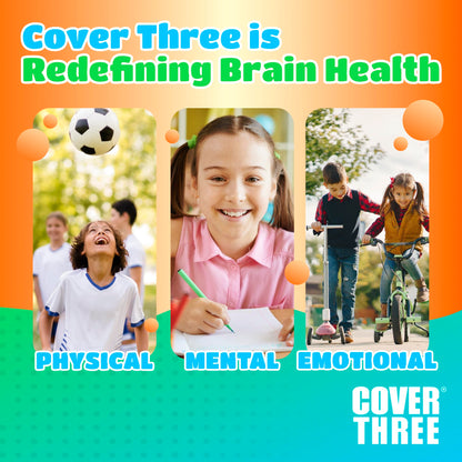 Cover Three Kids Brain & Focus Supplements | Omega-3 DHA for Children (20 Pouches)