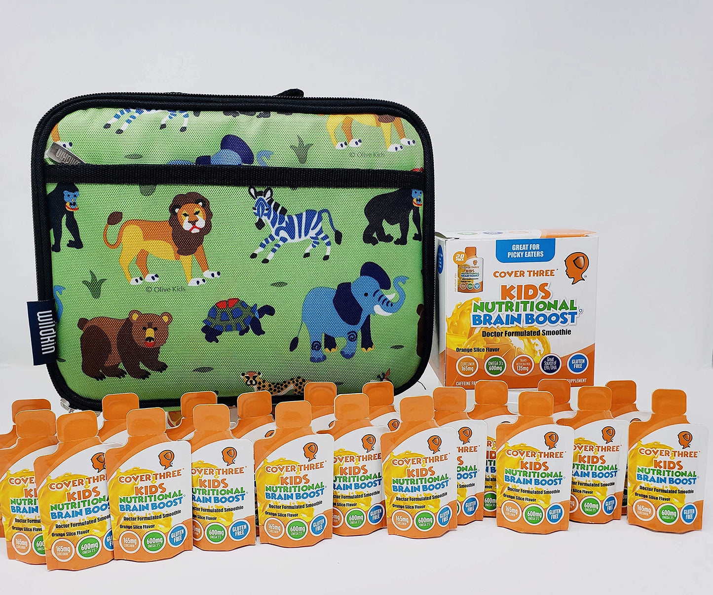Cover Three Kids Brain & Focus Supplements | Omega-3 DHA for Children (20 Pouches)