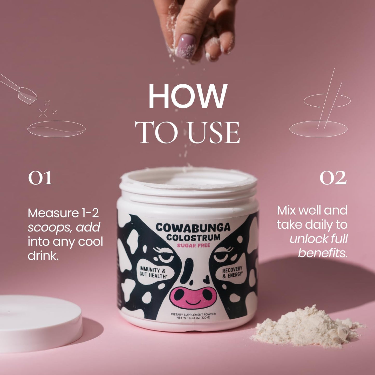 SonoHealth Cowabunga Colostrum Powder – Pure, Unaltered Colostrum for Immune & Gut Support