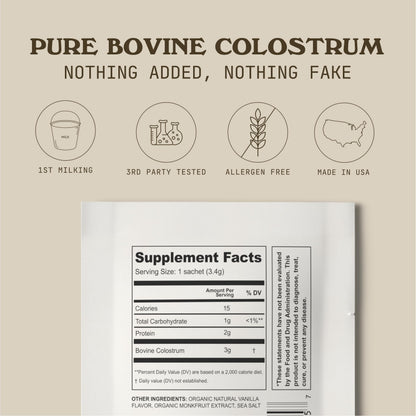 Cowboy Colostrum Powder – First Day Milking, Grass-Fed Bovine Colostrum, Unflavored, 40 Servings