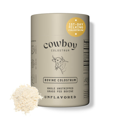 Cowboy Colostrum Powder – First Day Milking, Grass-Fed Bovine Colostrum, Unflavored, 40 Servings