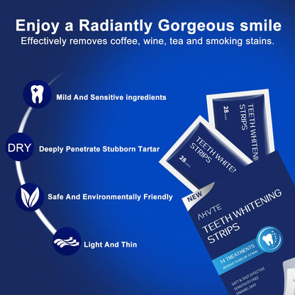 COZYTIMES Teeth Whitening Strips - Enamel Safe for Sensitive Teeth | 28 Strips (14 Treatments)