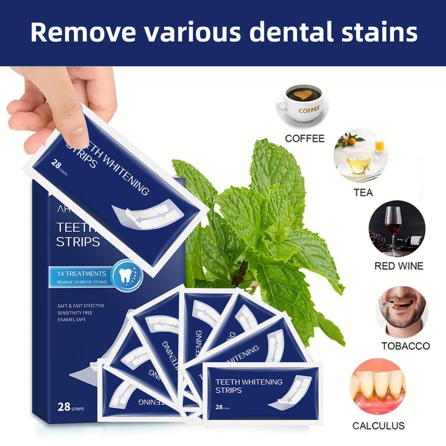 COZYTIMES Teeth Whitening Strips - Enamel Safe for Sensitive Teeth | 28 Strips (14 Treatments)