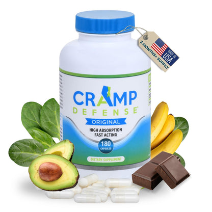 Cramp Defense Leg Cramps Pills — Organic Magnesium Capsules, High Absorption, Made in USA (3–6 Month Supply)
