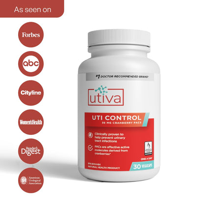 Szio+ Utiva Cranberry PACs – 36 mg PACs Clinically Studied UTI Prevention for Women | 30 Veggie Capsules