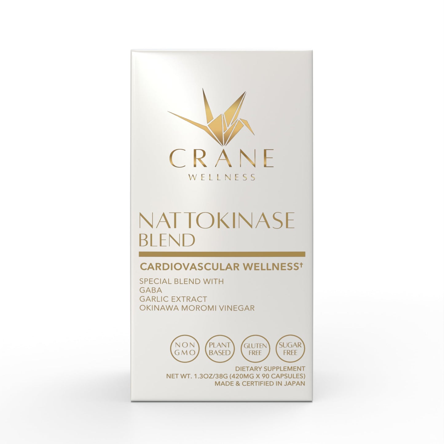 CRANE WELLNESS Nattokinase 6,000 FU | Non-GMO, Vegan, Gluten Free | Made in Japan