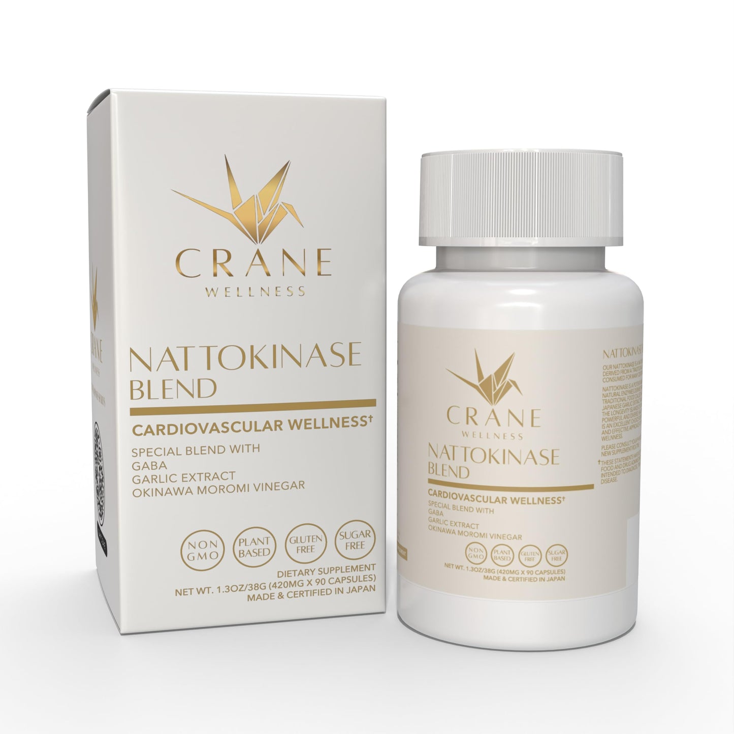 CRANE WELLNESS Nattokinase 6,000 FU | Non-GMO, Vegan, Gluten Free | Made in Japan