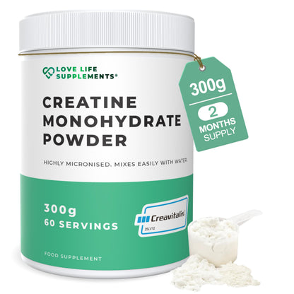 Creapure Creatine Monohydrate Powder 300g – 60 Servings (Vegan)