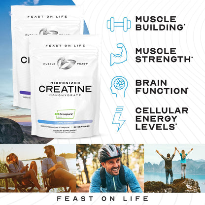 Muscle Feast Creapure Creatine Monohydrate Powder – Blue Raspberry, 250g