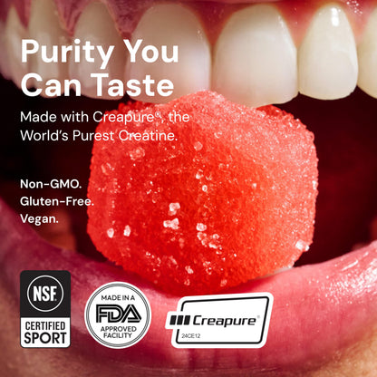 Create Creatine Monohydrate Gummies – 1.5g Per Gummy, Sour Cherry, Vegan, Gluten‑Free