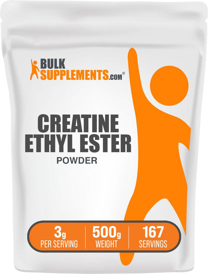 BulkSupplements Creatine Ethyl Ester HCl Powder – 3g/Serving, Unflavored, Gluten Free, 500g