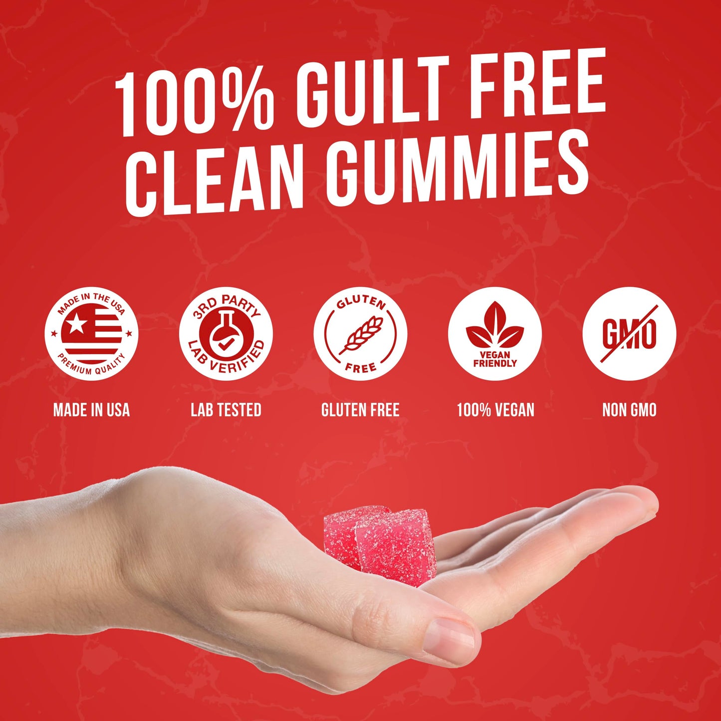 Creatine Monohydrate Gummies 5g Dose – Made in USA, Vegan & Gluten Free | Muscle, Strength, Recovery & Cognitive Health