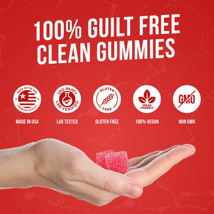 Creatine Monohydrate Gummies 5g Dose – Made in USA, Vegan & Gluten Free | Muscle, Strength, Recovery & Cognitive Health