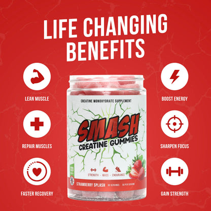 Creatine Monohydrate Gummies 5g Dose – Made in USA, Vegan & Gluten Free | Muscle, Strength, Recovery & Cognitive Health