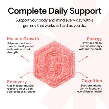 Create Creatine Monohydrate Gummies – 1.5g Per Gummy, Sour Cherry, Vegan, Gluten‑Free