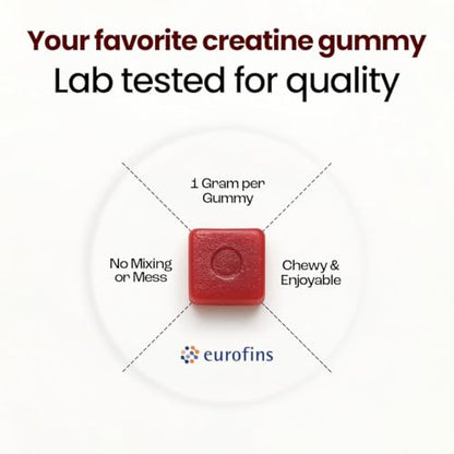 OMNI Creatine Monohydrate Gummies – 1g per Gummy | Watermelon & Peach Flavor | 90 Count