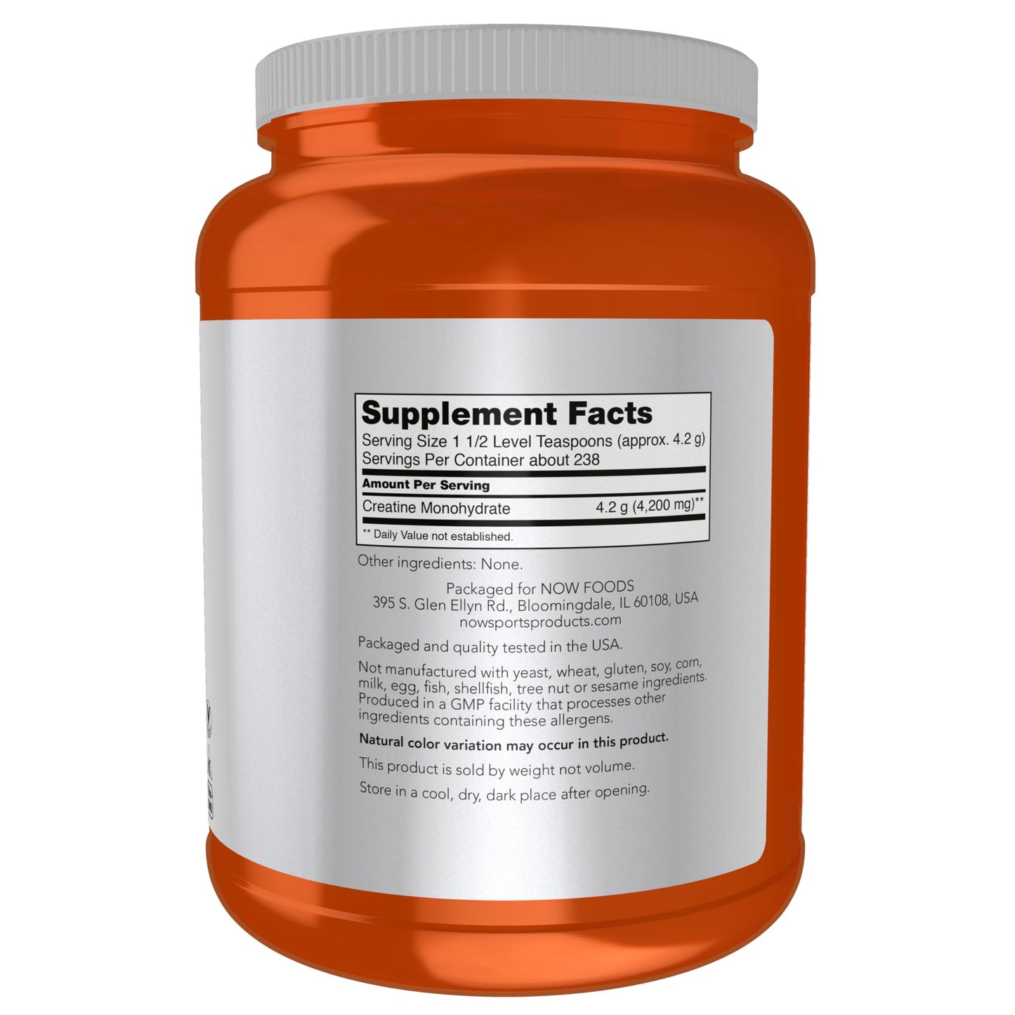 NOW Sports Micronized Creatine Powder – 500 g (1 kg) for Mass Building & Energy Production | NOW Foods