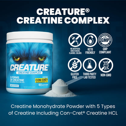 CREATURE Creatine Complex: 5 Creatine Types, Unflavored 300g Pack of 2