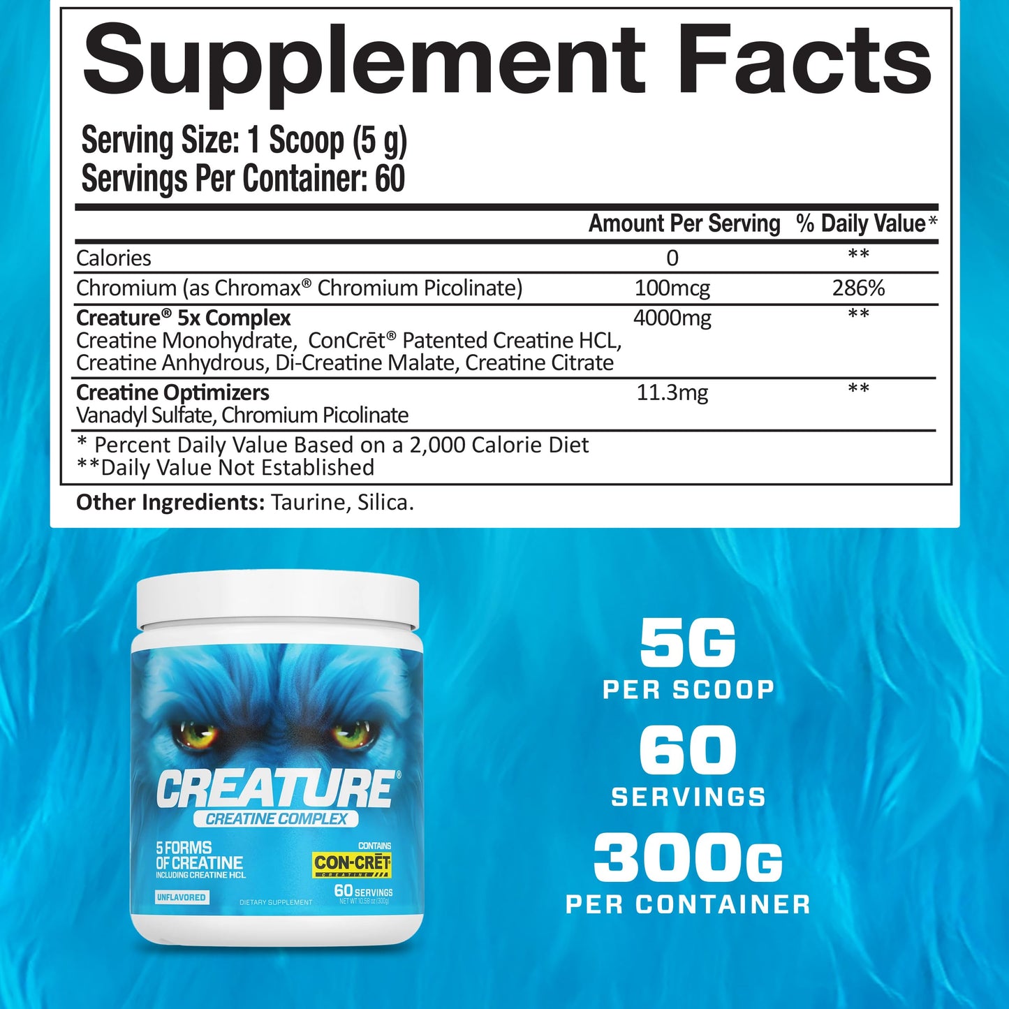 CREATURE Creatine Complex: 5 Creatine Types, Unflavored 300g Pack of 2