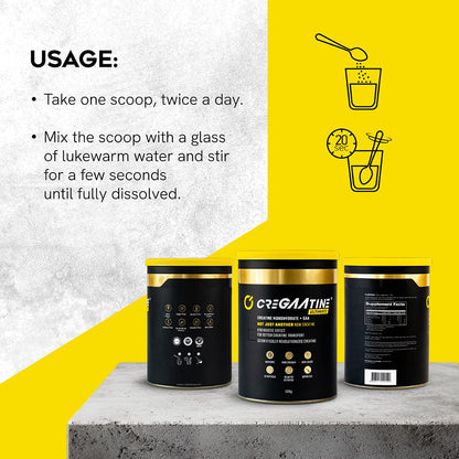 CreGAAtine Ultimate | 50% Higher Dosage Bulk Pack – Micronized Creatine Monohydrate + GAA | No Water Retention | 500g, 166 Servings
