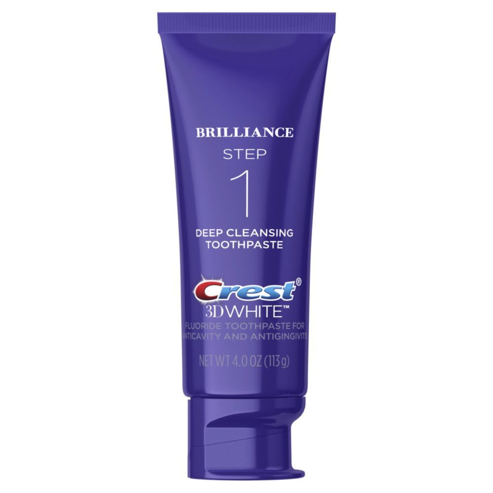 Crest 3D White Brilliance 2 Step Kit – Deep Cleansing Toothpaste (4oz) + Whitening Gel (2.3oz)