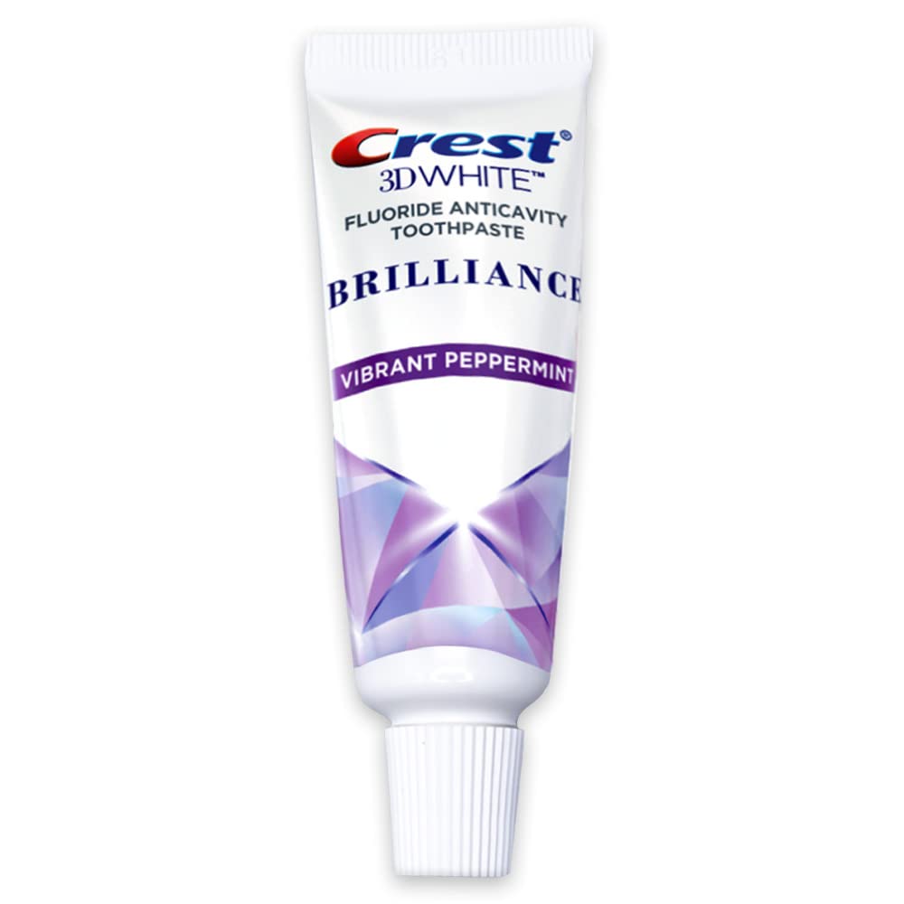 Crest 3D White Brilliance Toothpaste – Vibrant Peppermint Travel Size Pack of 4