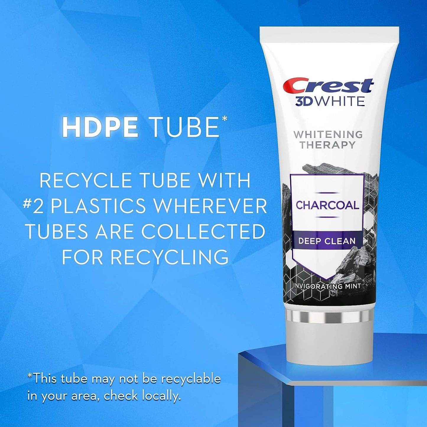 Crest 3D White Charcoal Deep Clean Toothpaste – Whitening Therapy, Mint, 3.5 oz (2-pack)