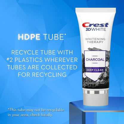 Crest 3D White Charcoal Deep Clean Toothpaste – Whitening Therapy, Mint, 3.5 oz (2-pack)