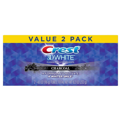 Crest 3D White Charcoal Toothpaste 4.1 oz (116 g) – Pack of 2