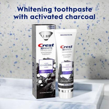 Crest 3D White Whitening Therapy Charcoal Deep Clean Toothpaste - Mint, 4.6 oz (Pack of 3)