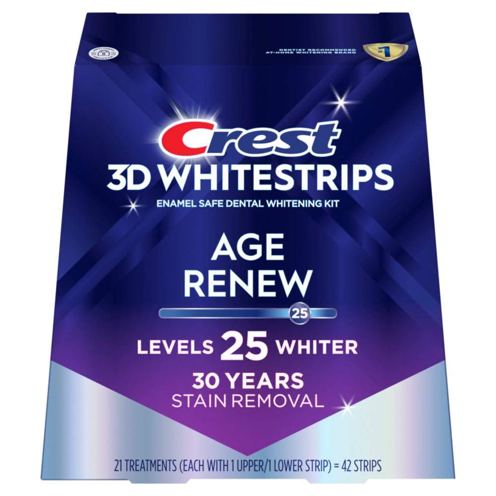 Crest 3D Whitestrips Age Renew – Teeth Whitening Kit, 21 Treatments, 42 Strips | Crest 3DWhite Teeth Whitening Strips