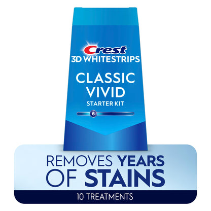 Crest 3D Whitestrips Classic Vivid – Teeth Whitening Kit, 20 Strips (10 Count Pack)