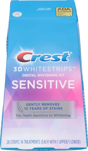 Crest 3D Whitestrips Sensitive Teeth – 28 Strips (14-Count Pack) for Teeth Whitening