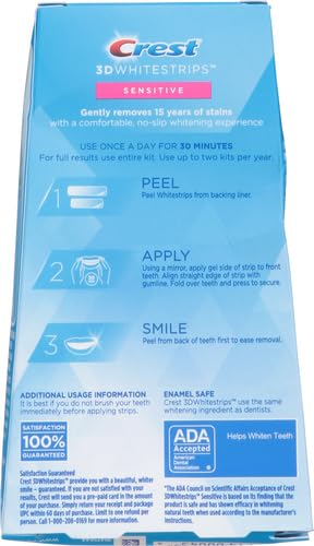 Crest 3D Whitestrips Sensitive Teeth – 28 Strips (14-Count Pack) for Teeth Whitening