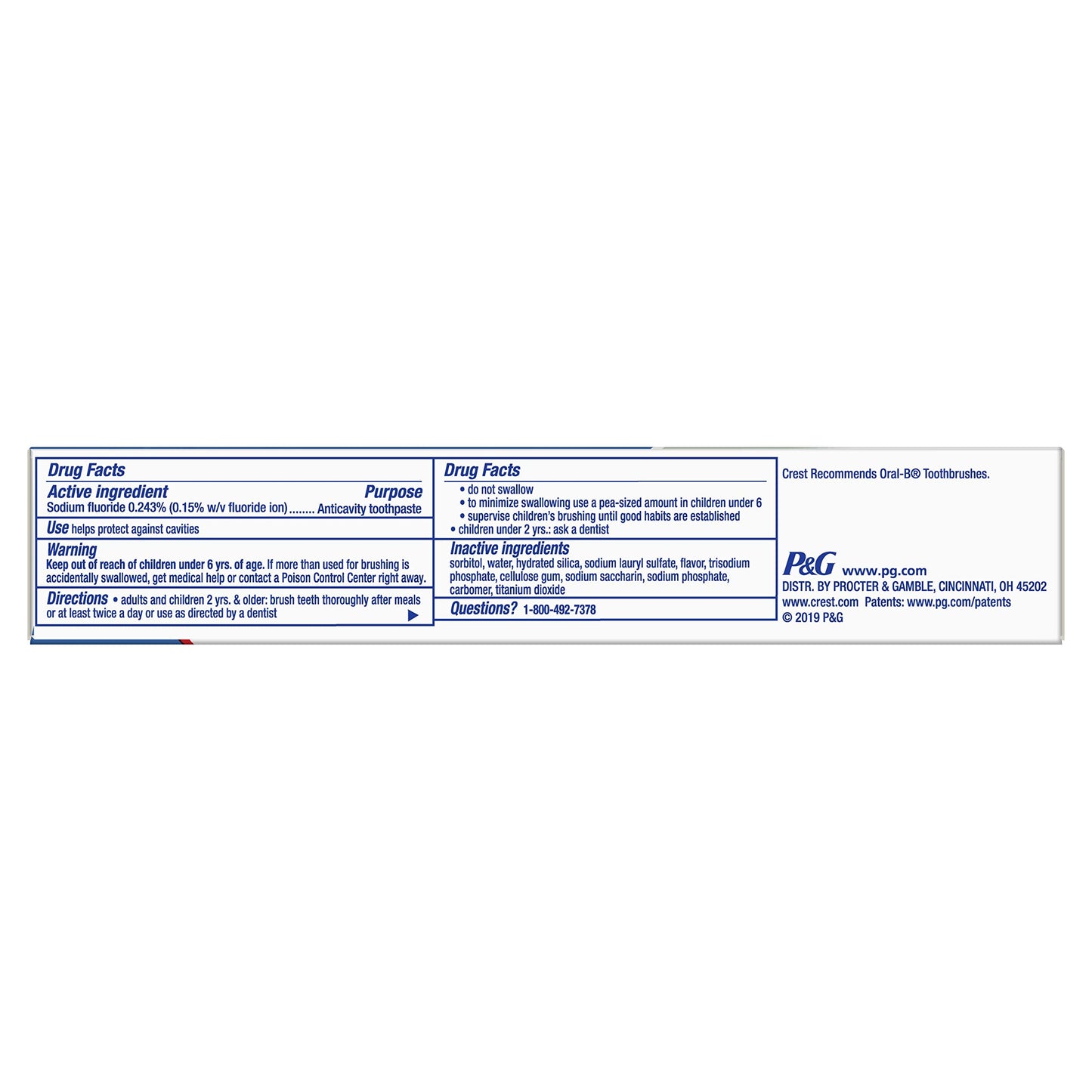 Crest Fresh & White Toothpaste | Peppermint Gleem Paste 2.4 oz