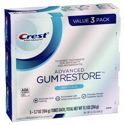Crest Pro-Health Advanced Gum Restore Deep Clean Toothpaste 3.7 oz Pack of 3