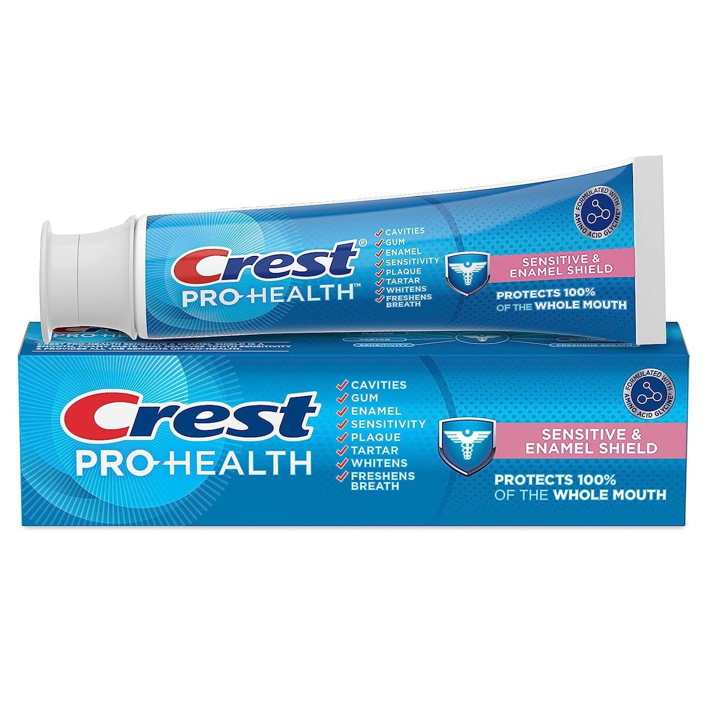 Crest Pro-Health Sensitive & Enamel Shield Toothpaste (4.3 oz) - 8 Benefits & 100% Whole Mouth Protection
