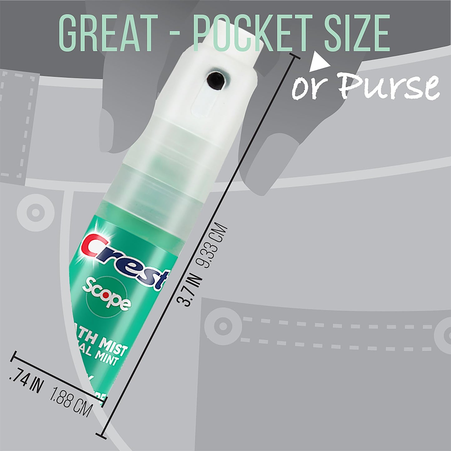 Crest Scope Breath Mist 3-Pack – Mint, 0.24 oz (7 mL) per spray, 0.72 oz total | Travel Friendly