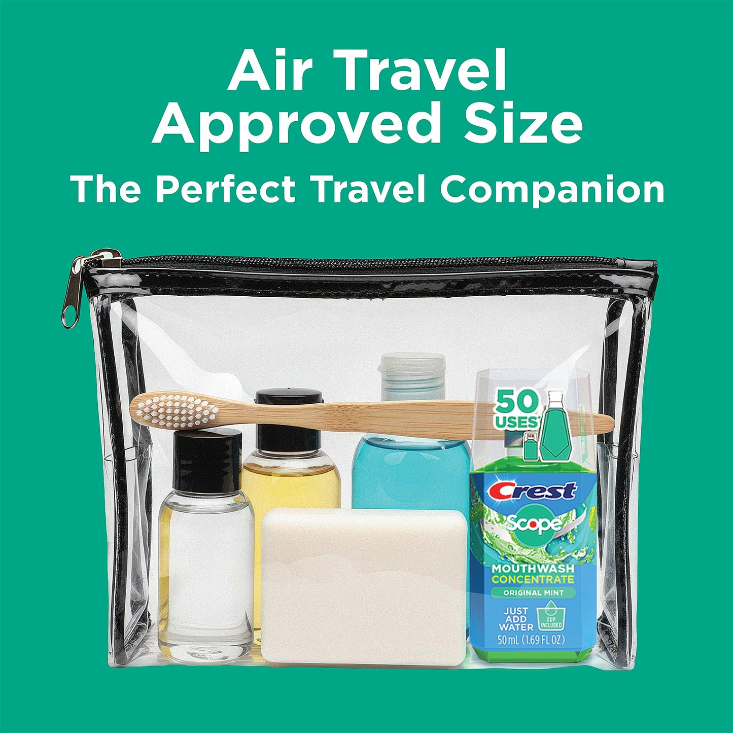 Crest Scope Mouthwash Concentrate - Travel Size 50 ml, Original Mint, 2 Pack