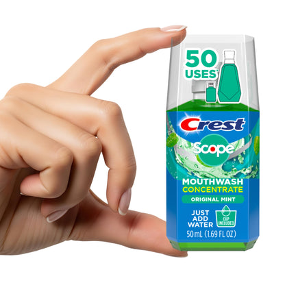 Crest Scope Mouthwash Concentrate - Travel Size 50 ml, Original Mint, 2 Pack