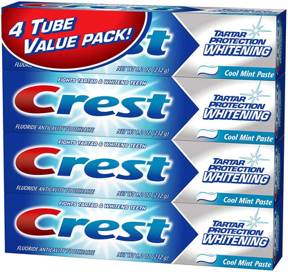 Crest Tartar Protection Whitening Cool Mint Toothpaste 8.2 oz (Pack of 4)