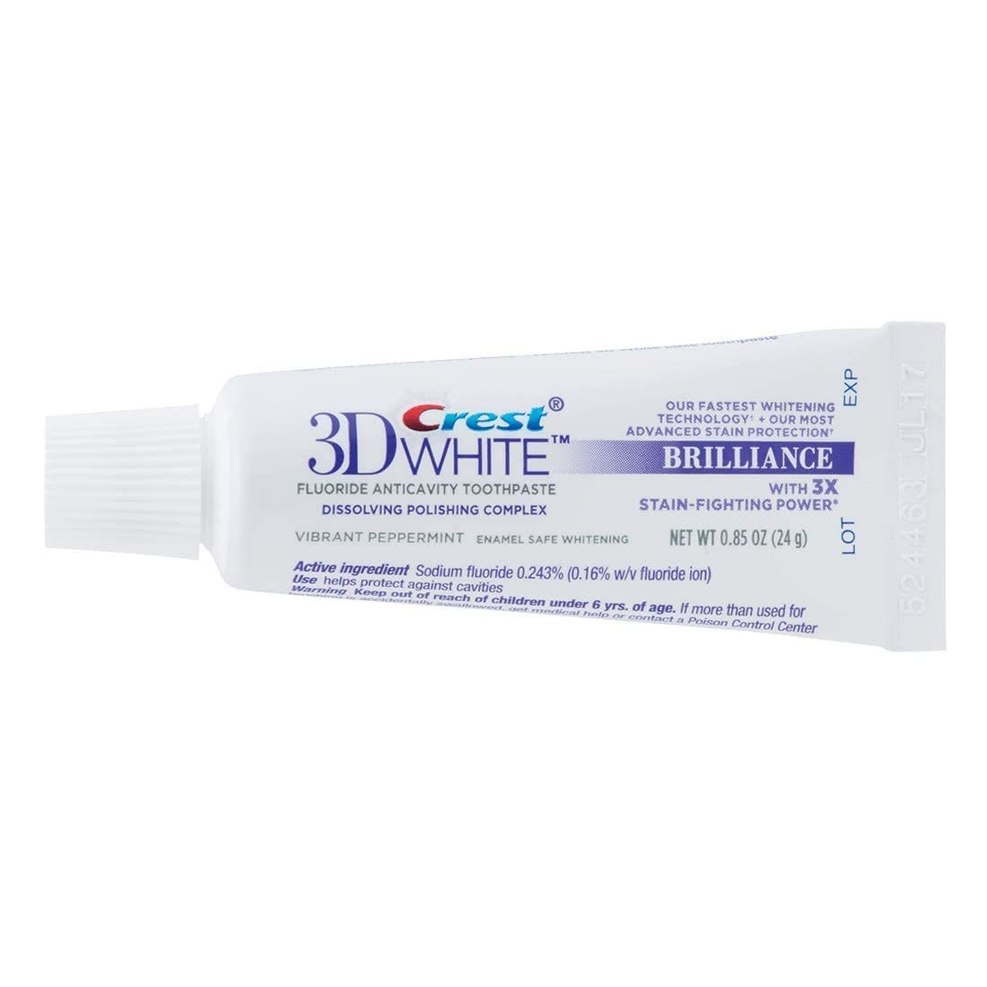 Crest 3D White Brilliance Toothpaste – Vibrant Peppermint (Travel Size) Pack of 12