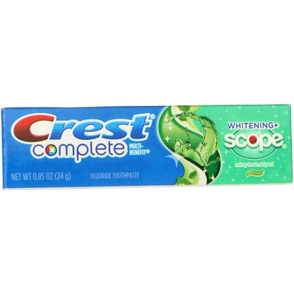 Crest Complete Fluoride Toothpaste – Whitening, Minty Fresh 0.85 oz Pack of 8