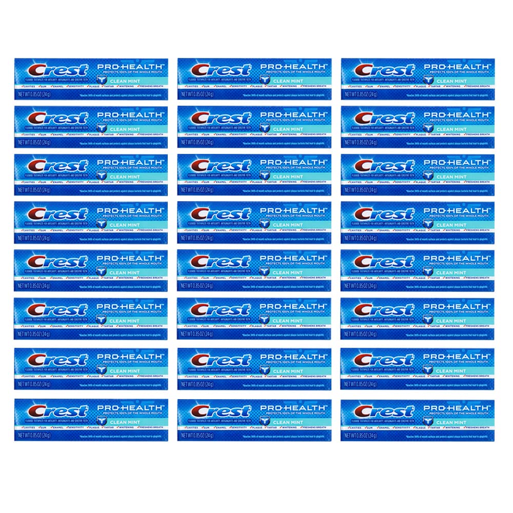 Crest Pro-Health Clean Mint Toothpaste – Travel Size 0.85 oz (24 Pack)