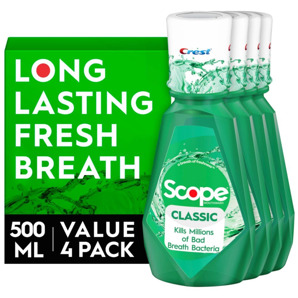 Crest Scope Classic Mouthwash – Original Formula (500 ml, 4 Count)