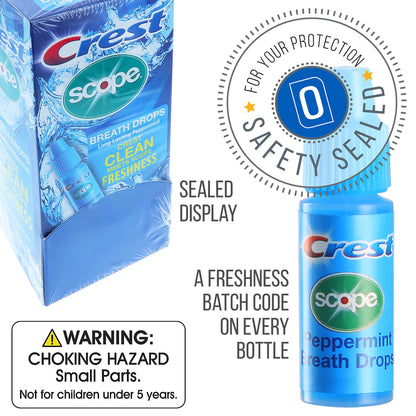 Crest Scope Peppermint Breath Drops - Long-Lasting Freshness (50 Count, 3.2 mL)